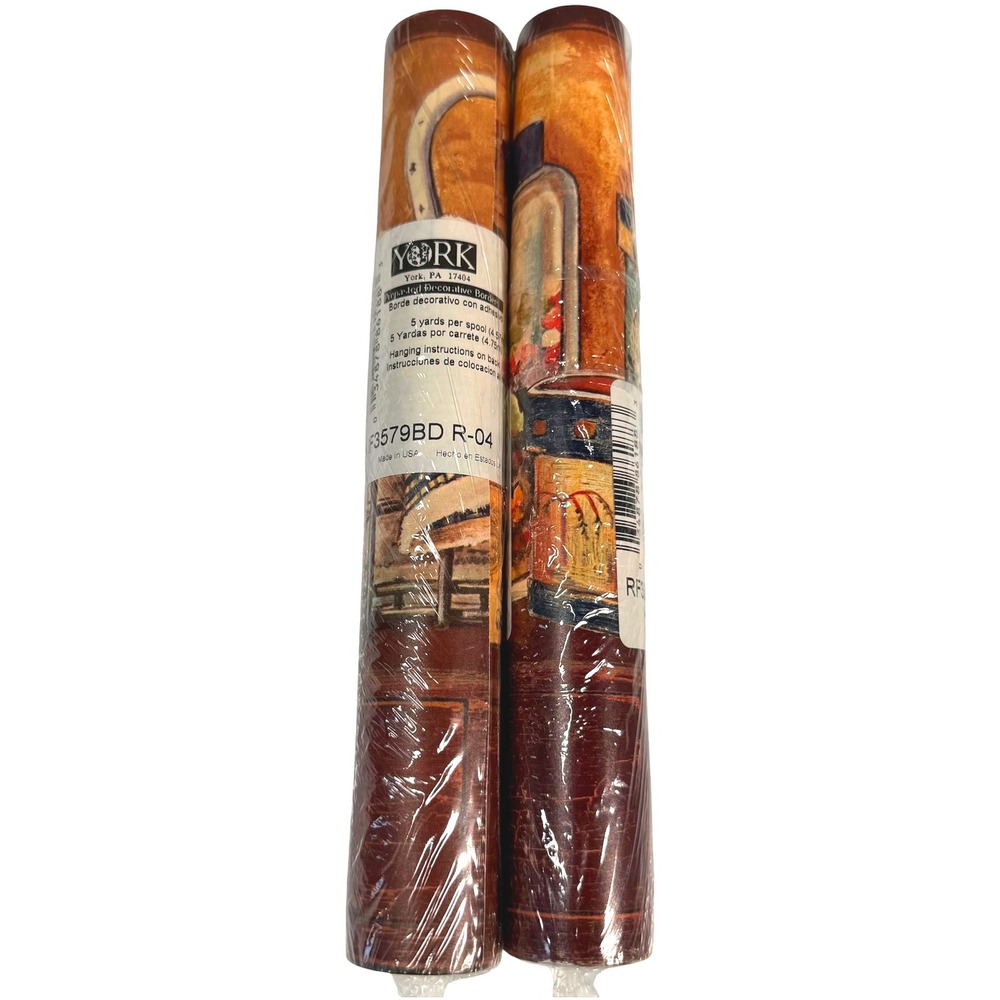 York Prepasted Decorative Wallpaper Border Primitive Country 10 yard Cottagecore